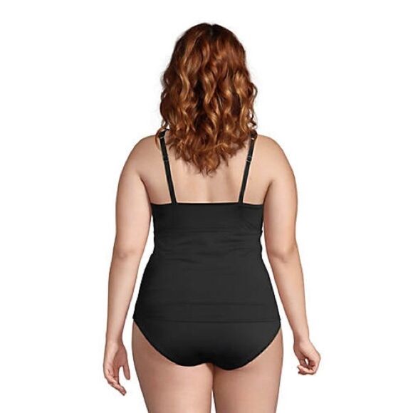 Land’s End Plus Standard Control Lining Grecian Tankini BLACK or Blackberry Var - Picture 11 of 11